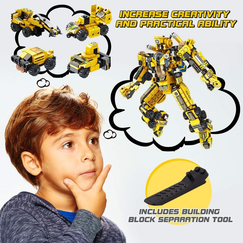 Sciencow Robot Building Toys for 6 7 8 9 10 11 12 13 14 Years Old Kids | 25-in-1 Construction Blocks Sets for Robot or Trucks, Christmas Birthday Gifts for Age 6-8 7-9 8-14 yrs Boys - Image 5